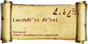 Laczházi Örsi névjegykártya